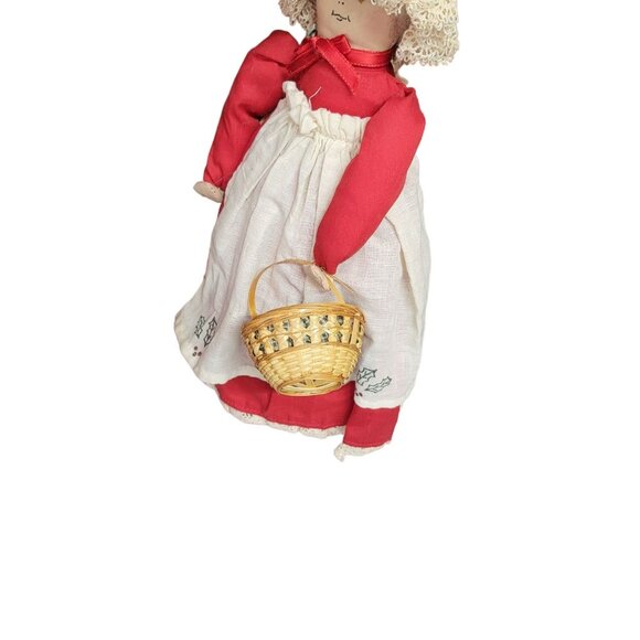 Vintage 90s Overly Raker Mrs Santa Claus Figure Basket Holiday Weighted Bottom - Picture 15 of 15